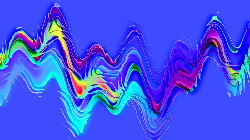 Multicolored wavy lines