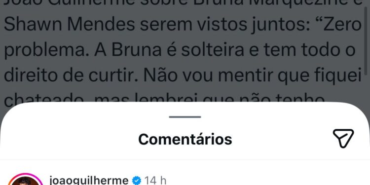 João Guilherme nega ciúmes de Bruna Marquezine e Shawn Mendes