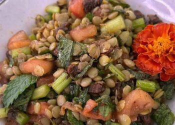 Receita de Salada de Lentilha com Frango Crocante de Ana Maria Braga é Destaque no ‘Mais Você’