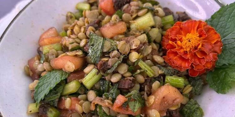 Receita de Salada de Lentilha com Frango Crocante de Ana Maria Braga é Destaque no ‘Mais Você’